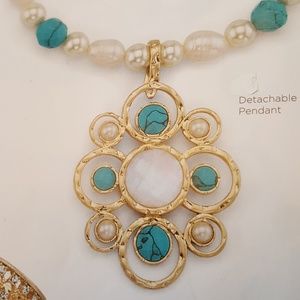 A New Genuine Stones Lia Hellenic Necklace & Slide